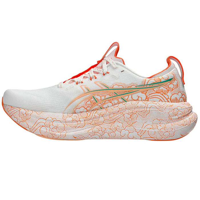 Tenis ASICS Nimbus 28 Tokyo Mujer Blanco Running