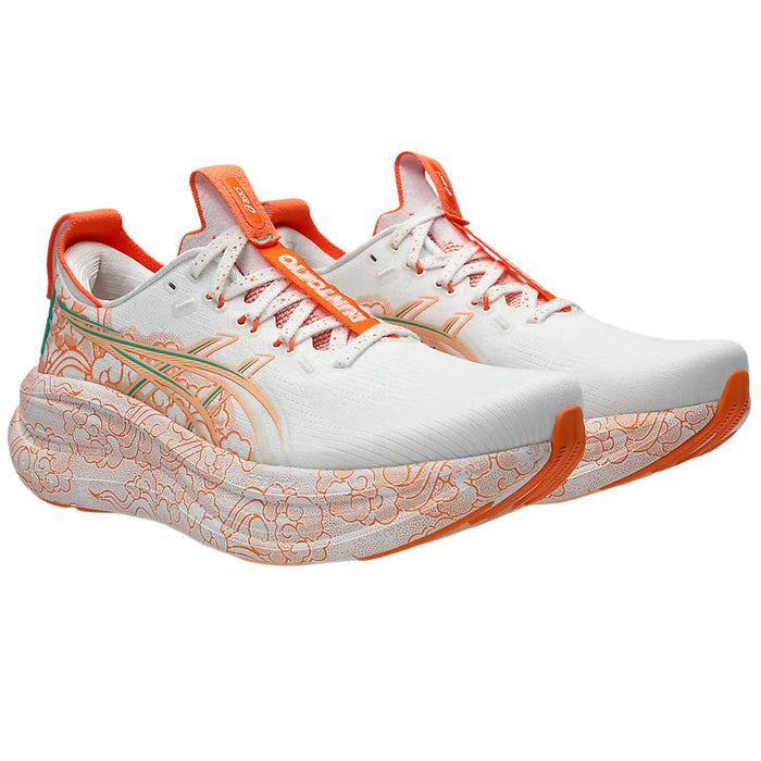 Tenis ASICS Nimbus 28 Tokyo Mujer Blanco Running