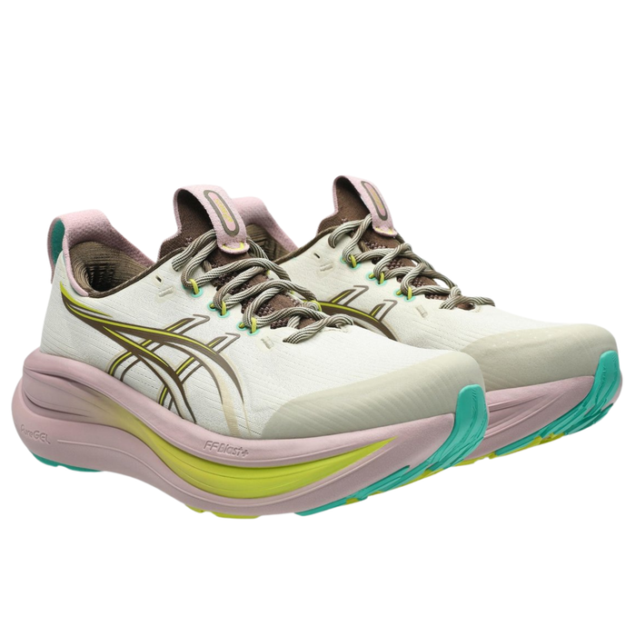 Tenis ASICS Nimbus 28 TR Mujer Beige Running