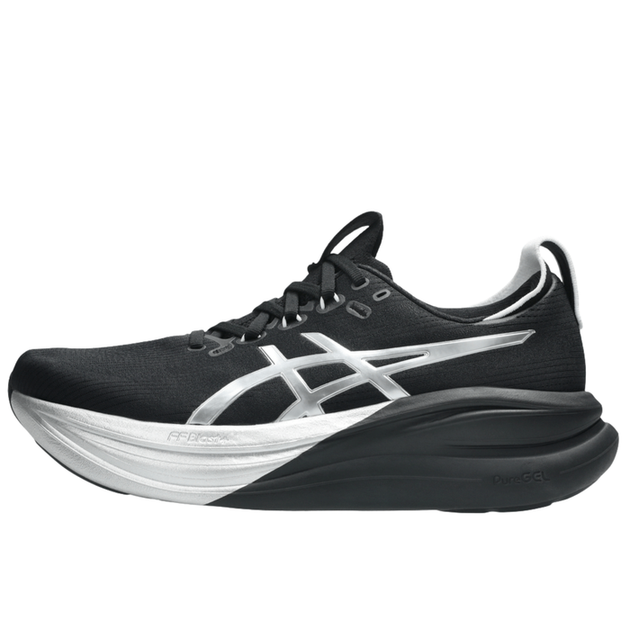 Tenis ASICS Nimbus 28 Platinum Hombre Negro Running