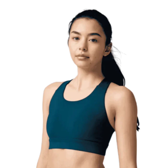 Top BROOKS Mujer Luxe Pocket Bra Azul Running