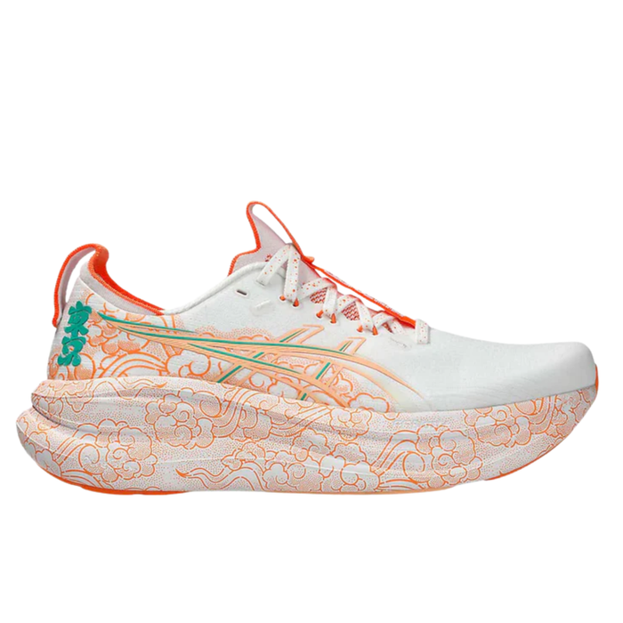 Tenis ASICS Nimbus 28 Tokyo Mujer Blanco Running