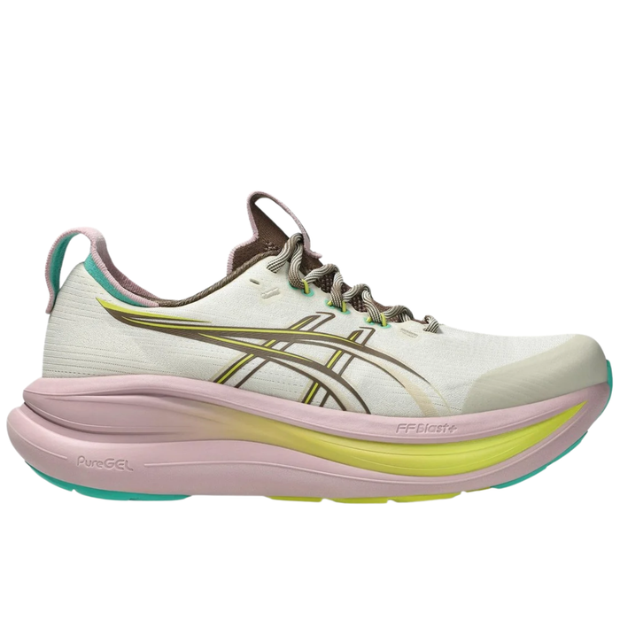 Tenis ASICS Nimbus 28 TR Mujer Beige Running