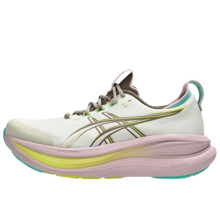 Tenis ASICS Nimbus 28 TR Mujer Beige Running