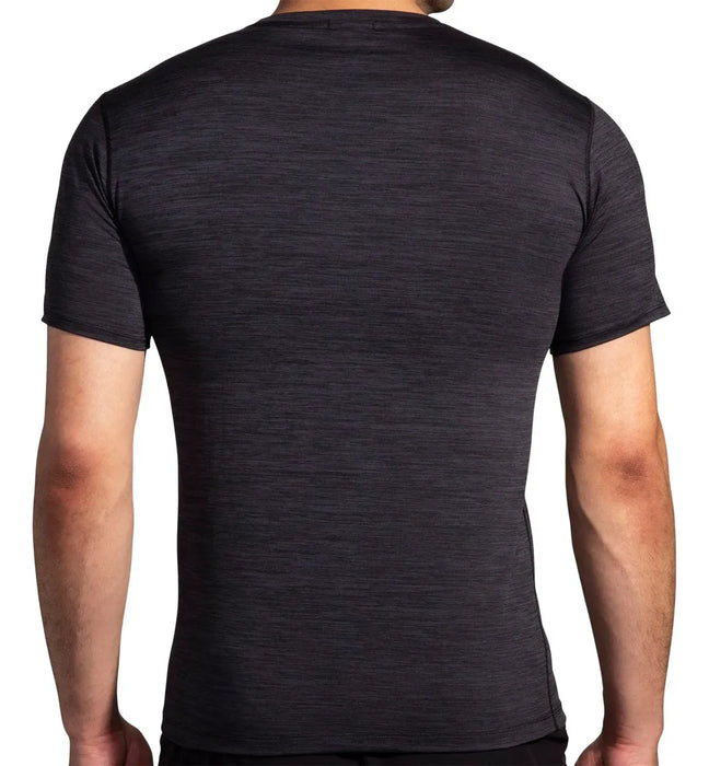 Playera Brooks Luxe Short Sleeve Hombre Negro Running