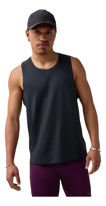 Playera Brooks Dash Singlet Hombre Negro Running