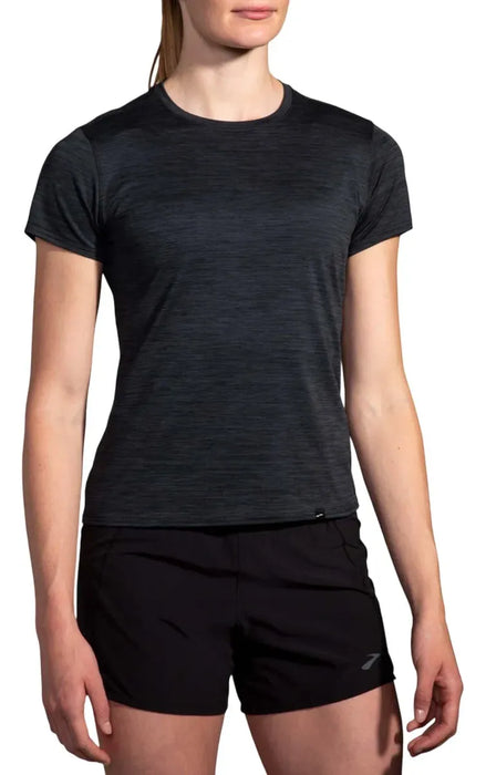 Playera BROOKS Luxe Short Sleeve Mujer Negro Running
