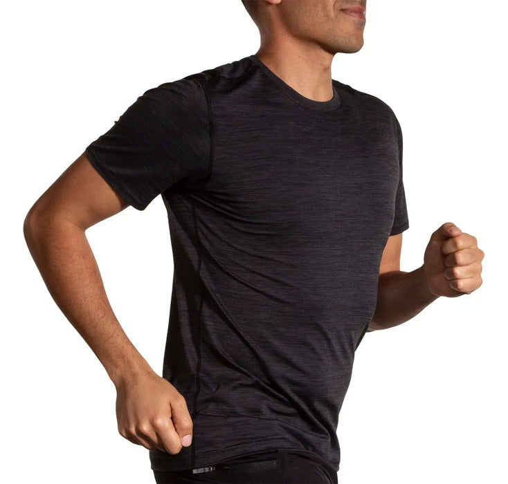 Playera Brooks Luxe Short Sleeve Hombre Negro Running