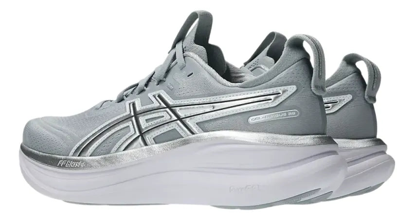 Tenis ASICS Nimbus 28 ATC Mujer Gris Running