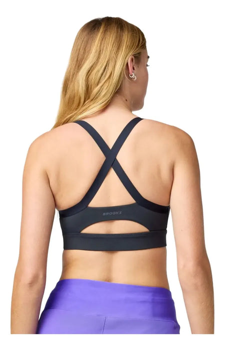 Top Deportivo Brooks Luxe Strappy Bra Mujer Negro Running