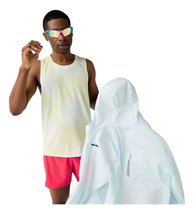 Playera BROOKS Dash Singlet Printed Hombre Amarillo Running