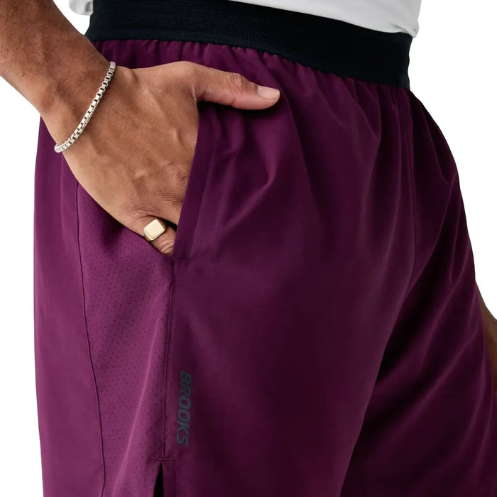 Short Brooks Dash 2-in-1 Short Hombre Vino Running