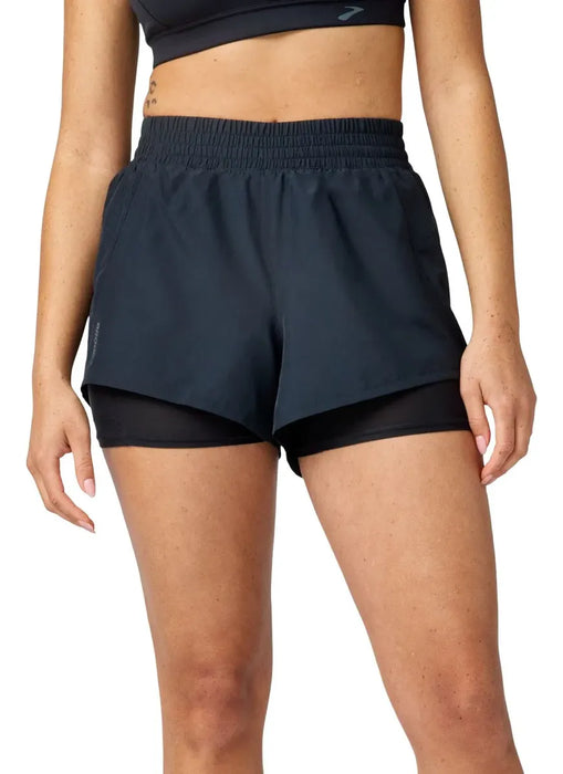 Short BROOKS Dash 2-in-1 Short Mujer Negro Running