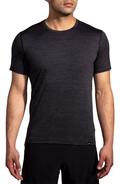 Playera Brooks Luxe Short Sleeve Hombre Negro Running