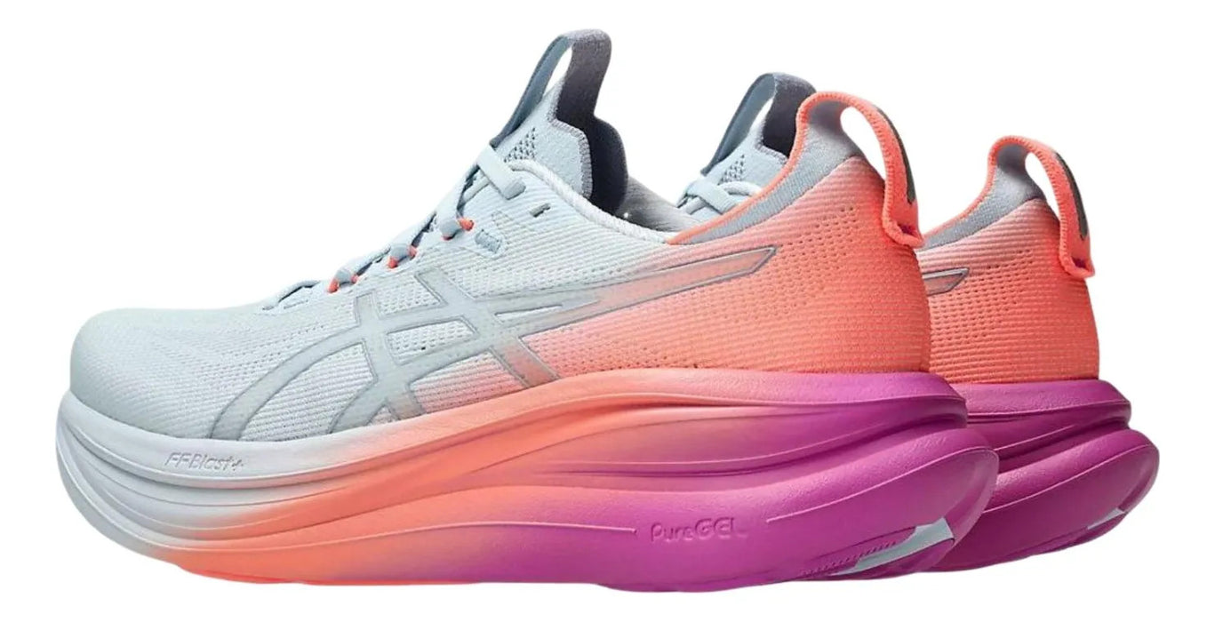 Tenis ASICS Nimbus 28 Sunny Sizzle Mujer Rosa Running