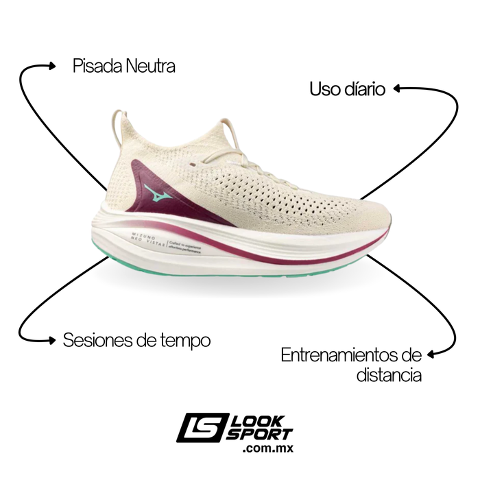 Tenis MIZUNO Neo Vista 2 Mujer Blanco Running